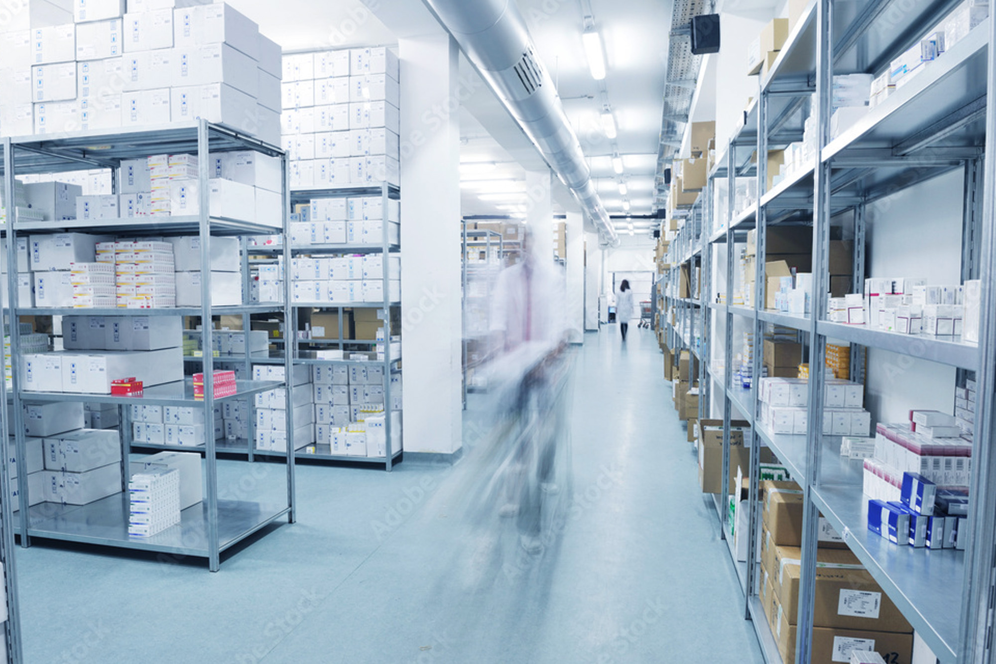 a medical warehouse full of boxes